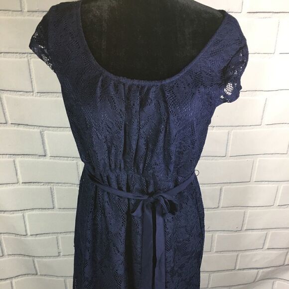 Two Hearts Maternity Dresses & Skirts - Two hearts maternity blue lace lined dress Sz M
